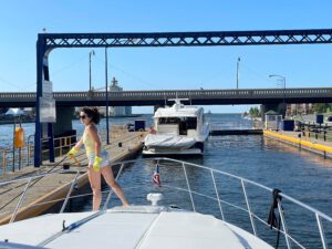 The five-day trip was 500 miles through different canal systems and 30 locks!